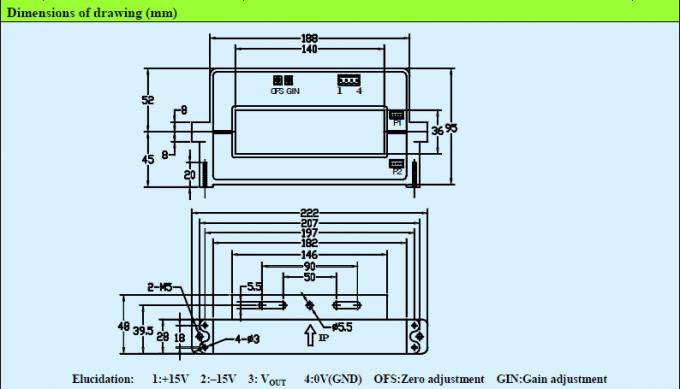 Type à effet Hall transformateur de courant de noyau fendu/dispositif actuel de boucle ouverte de capteur