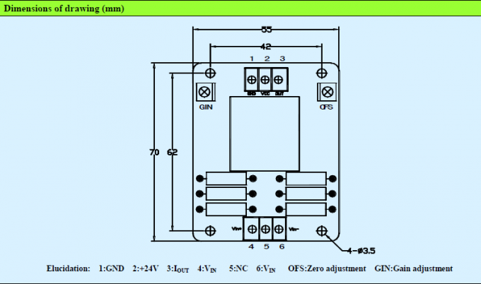 Installation facile A-VSM800DAT de capteur à effet Hall de grande précision de tension