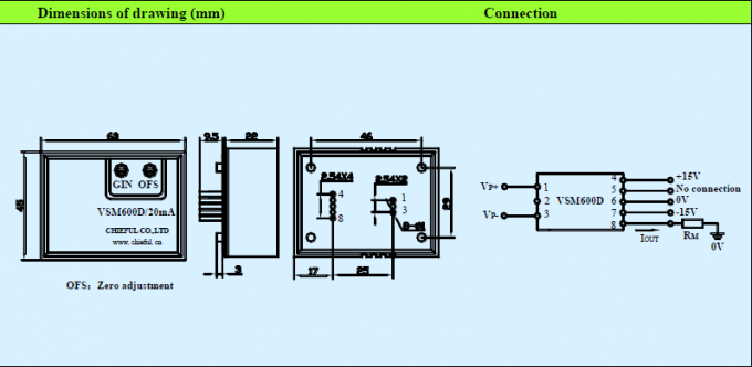 CE à effet Hall RoHS de transducteur de tension de VSM600D approuvé pour la machine de soudure